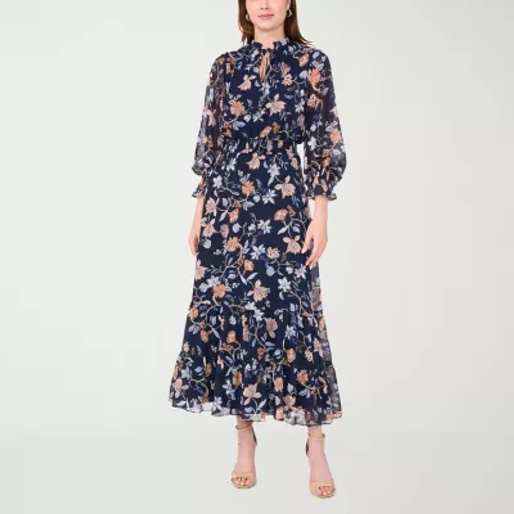 Sam And Jess Womens Long Sleeve Floral Maxi Dress Petite