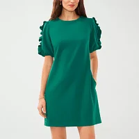 Sam And Jess Womens Short Sleeve Shift Dress Petite