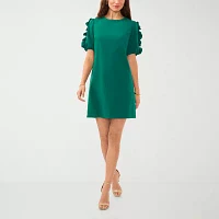 Sam And Jess Womens Short Sleeve Shift Dress Petite