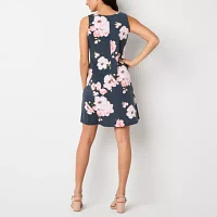 Perceptions Womens Floral Jacket Dress Petite