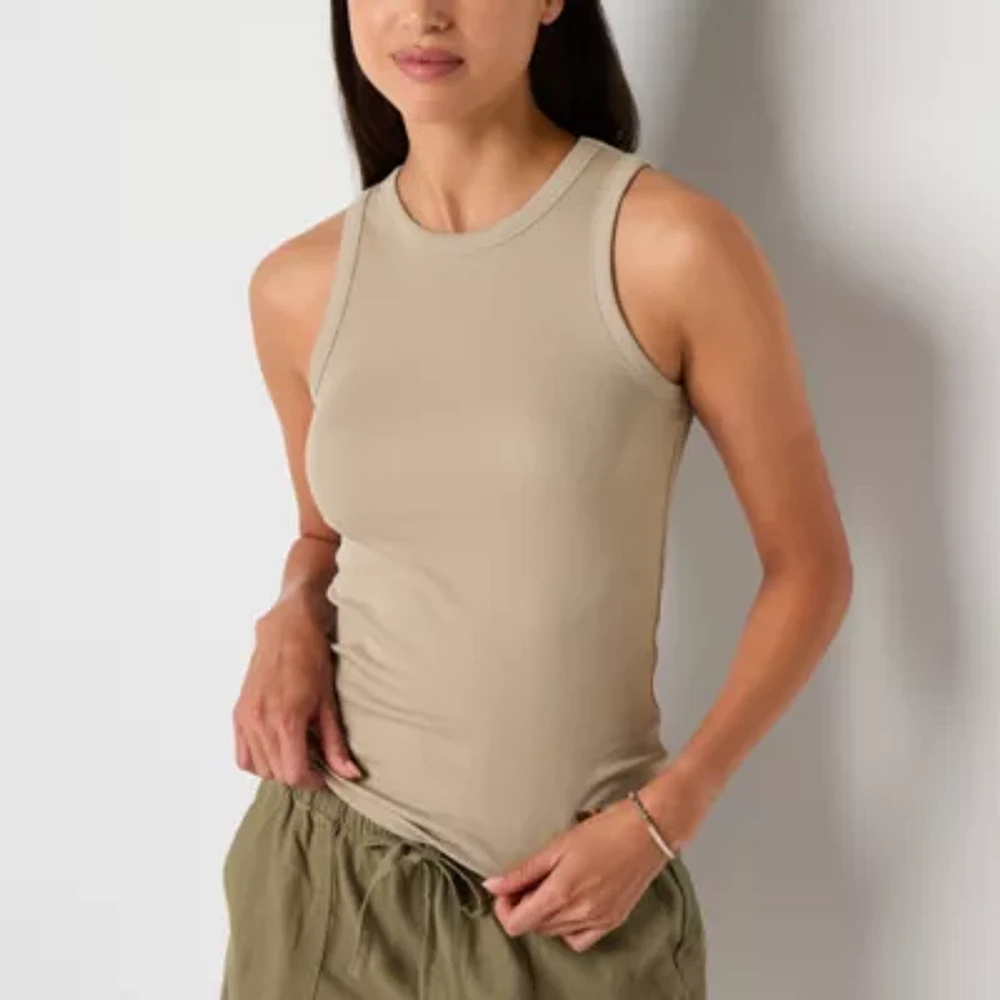 a.n.a Womens Tall High Neck Sleeveless Tank Top