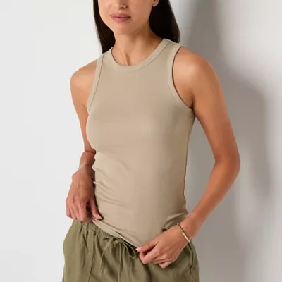 a.n.a Womens Tall High Neck Sleeveless Tank Top