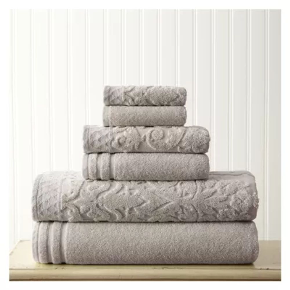 Pacific Coast Textiles Jacquard Solid 6-pc. Bath Towel Set