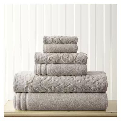 Pacific Coast Textiles Jacquard Solid 6-pc. Bath Towel Set