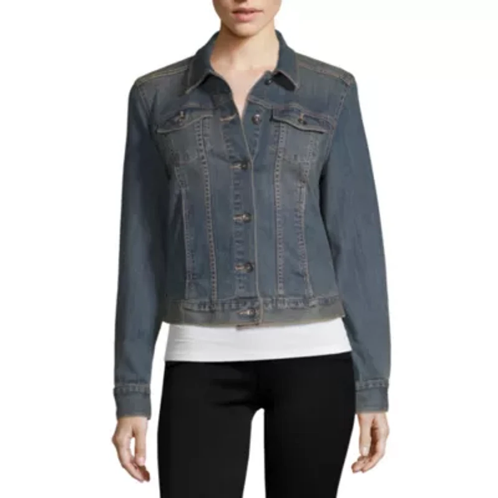 Liz Claiborne Denim Jacket Lightweight Womens