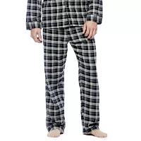 Hanes Flannel Mens Long Sleeve 2-pc. Pant Pajama Set