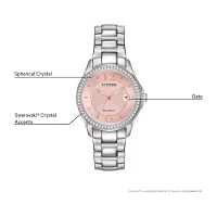 Citizen Silhouette Crystal Womens Crystal Accent Silver Tone Stainless Steel Bracelet Watch Fe1140-86x