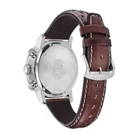 Citizen Brycen Mens Chronograph Brown Leather Strap Watch Ca0648-09l