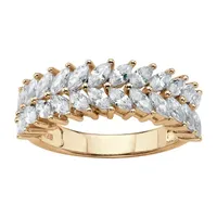 DiamonArt® 2MM 2 1/2 CT. T.W. White Cubic Zirconia 14K Gold Over Silver Band