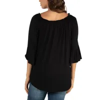 24/7 Comfort Apparel-Maternity Womens Round Neck 3/4 Sleeve Tunic Top