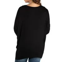 24seven Comfort Apparel Maternity Womens Round Neck Long Sleeve Tunic Top