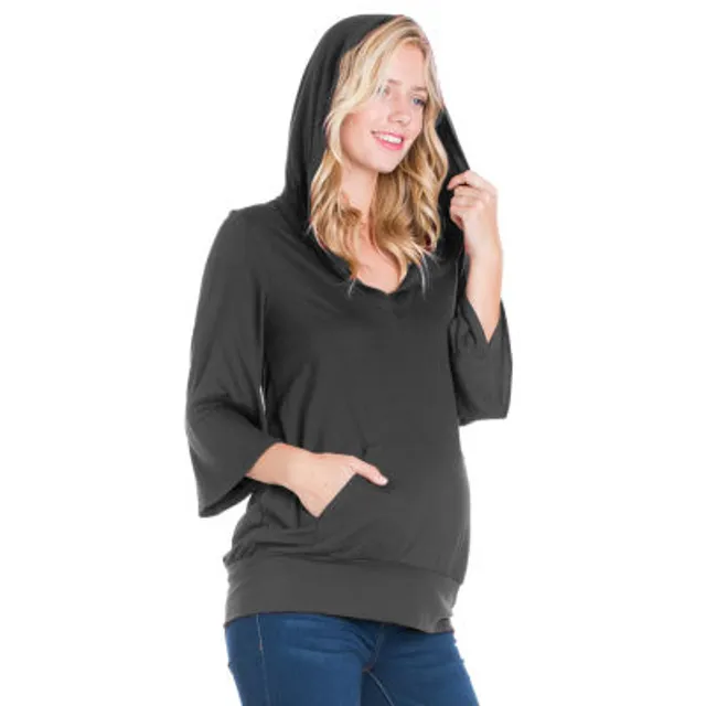 24seven Comfort Apparel Maternity Womens V Neck Long Sleeve Tunic