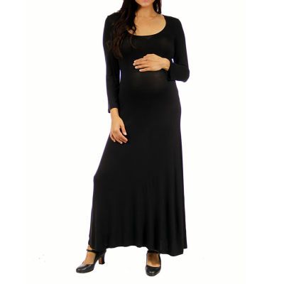 24seven Comfort Apparel Womens Long Sleeve Maxi Dress Maternity