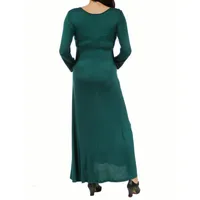 24seven Comfort Apparel Womens Long Sleeve Maxi Dress Maternity