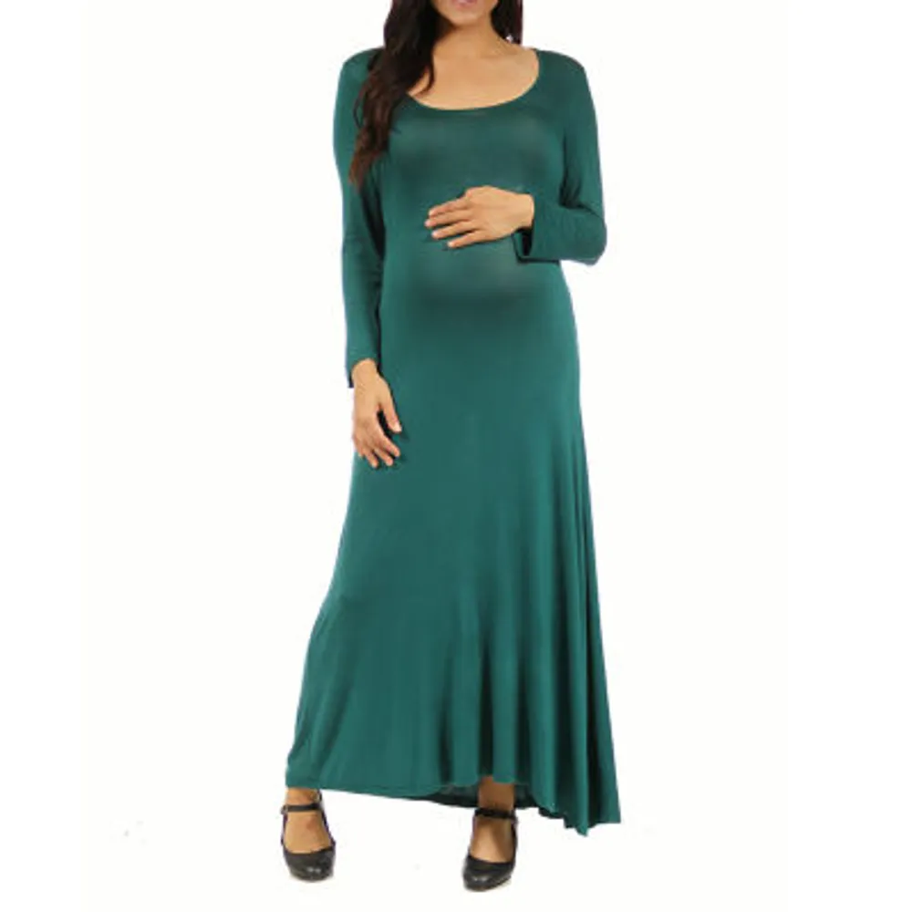 24seven Comfort Apparel Womens Long Sleeve Maxi Dress Maternity