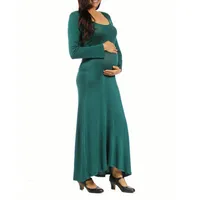 24seven Comfort Apparel Womens Long Sleeve Maxi Dress Maternity
