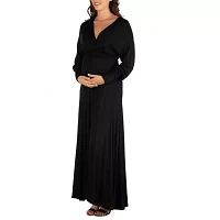 24seven Comfort Apparel Womens Long Sleeve Maxi Dress Maternity