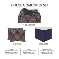 Five Queens Court Woodstock 4-pc. Damask + Scroll Comforter Set