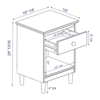 Modern 1 Drawer Open Storage Nightstand