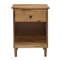 Modern 1 Drawer Open Storage Nightstand