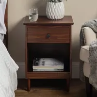 Modern 1 Drawer Open Storage Nightstand