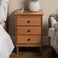 Modern 3 Drawer Solid Wood Nightstand