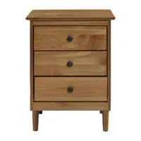 Modern 3 Drawer Solid Wood Nightstand