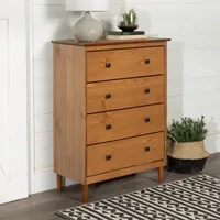 Modern 4 Drawer Simple Wood Dresser