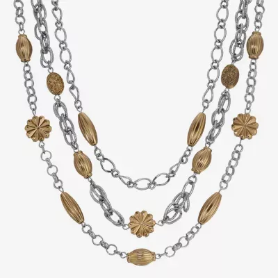 1928 Two-Tone 18 Inch Link Strand Necklace
