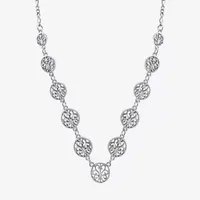 1928 Silver-Tone 16 Inch Figaro Collar Necklace