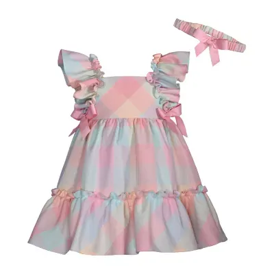 Bonnie Jean Baby Girls Short Sleeve Flutter Fit + Flare Dress