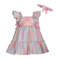Bonnie Jean Baby Girls Short Sleeve Flutter Fit + Flare Dress