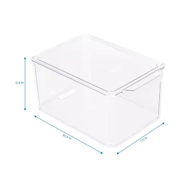 Home Expressions Large Clear Stackable Storage Bin, Color: White