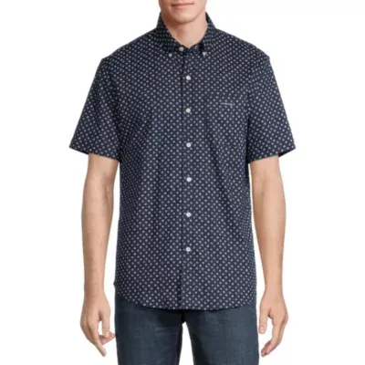 U.S. Polo Assn. No Mens Classic Fit Short Sleeve Plaid Button-Down Shirt