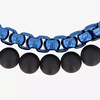 Mens Genuine Stone Beaded Bracelet