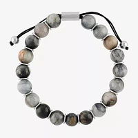 Genuine Gray Tiger's Eye Beaded Bracelet