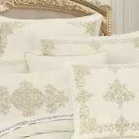 Queen Street Nicolas Winter White Embellished Square Throw Pillow