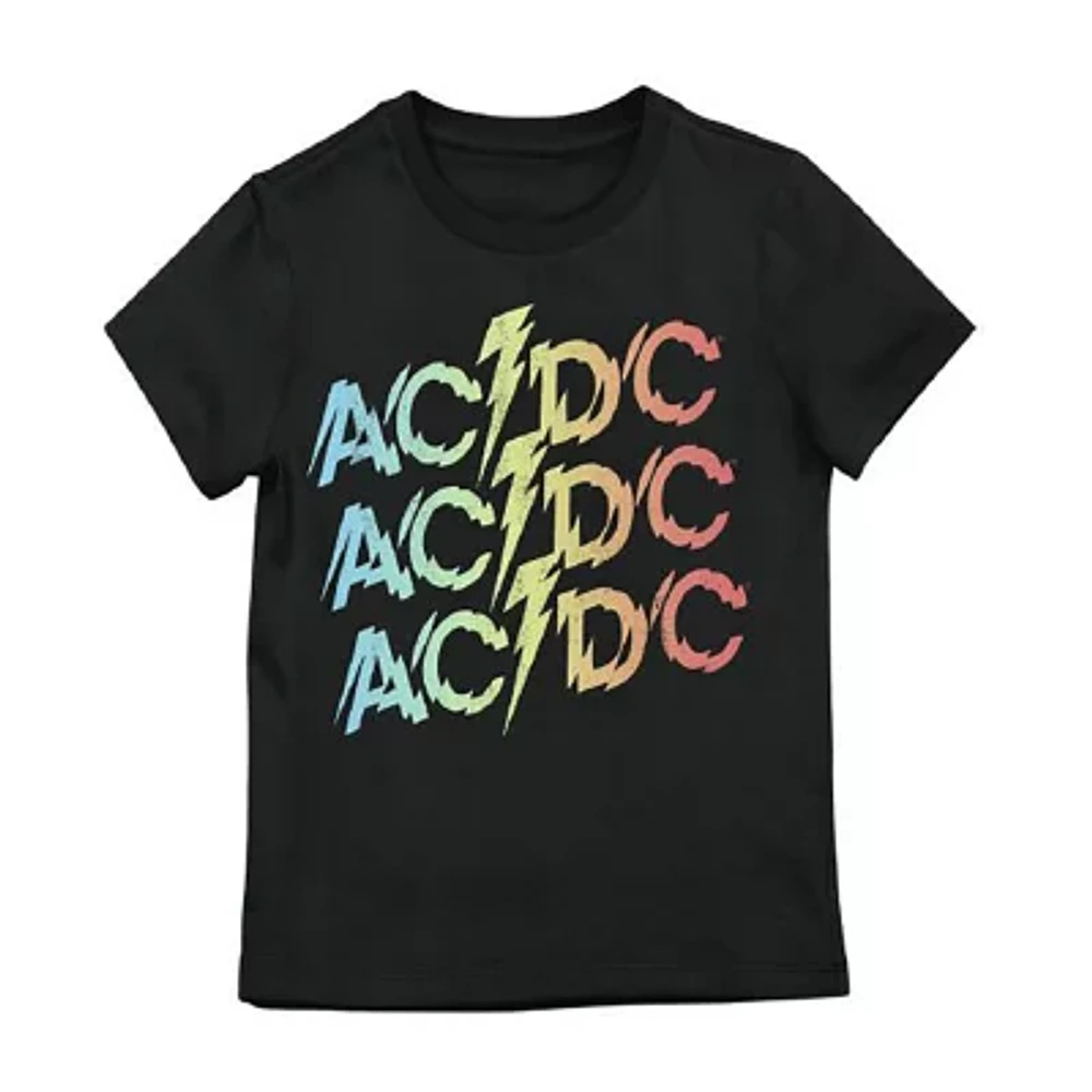 Little & Big Girls Round Neck Short Sleeve AC/DC Graphic T-Shirt