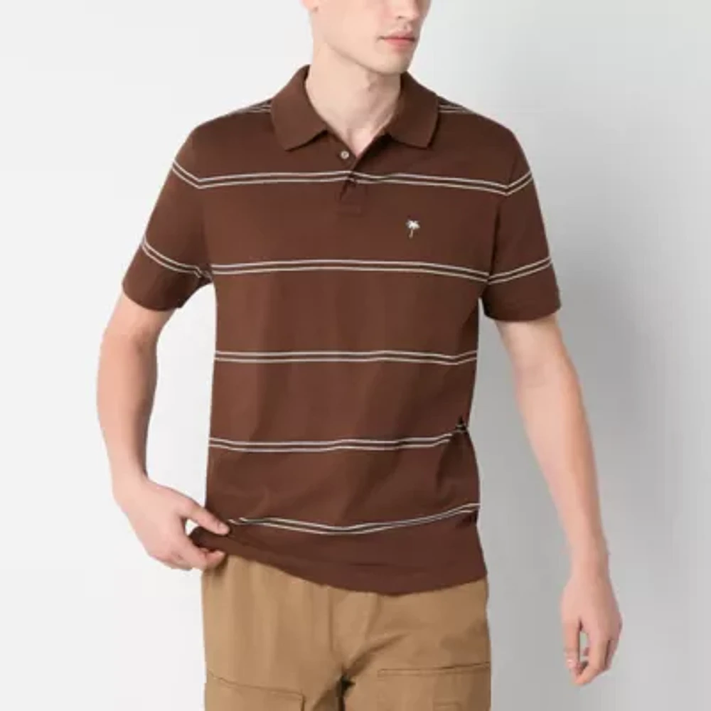 Arizona Mens Short Sleeve Striped Polo Shirt