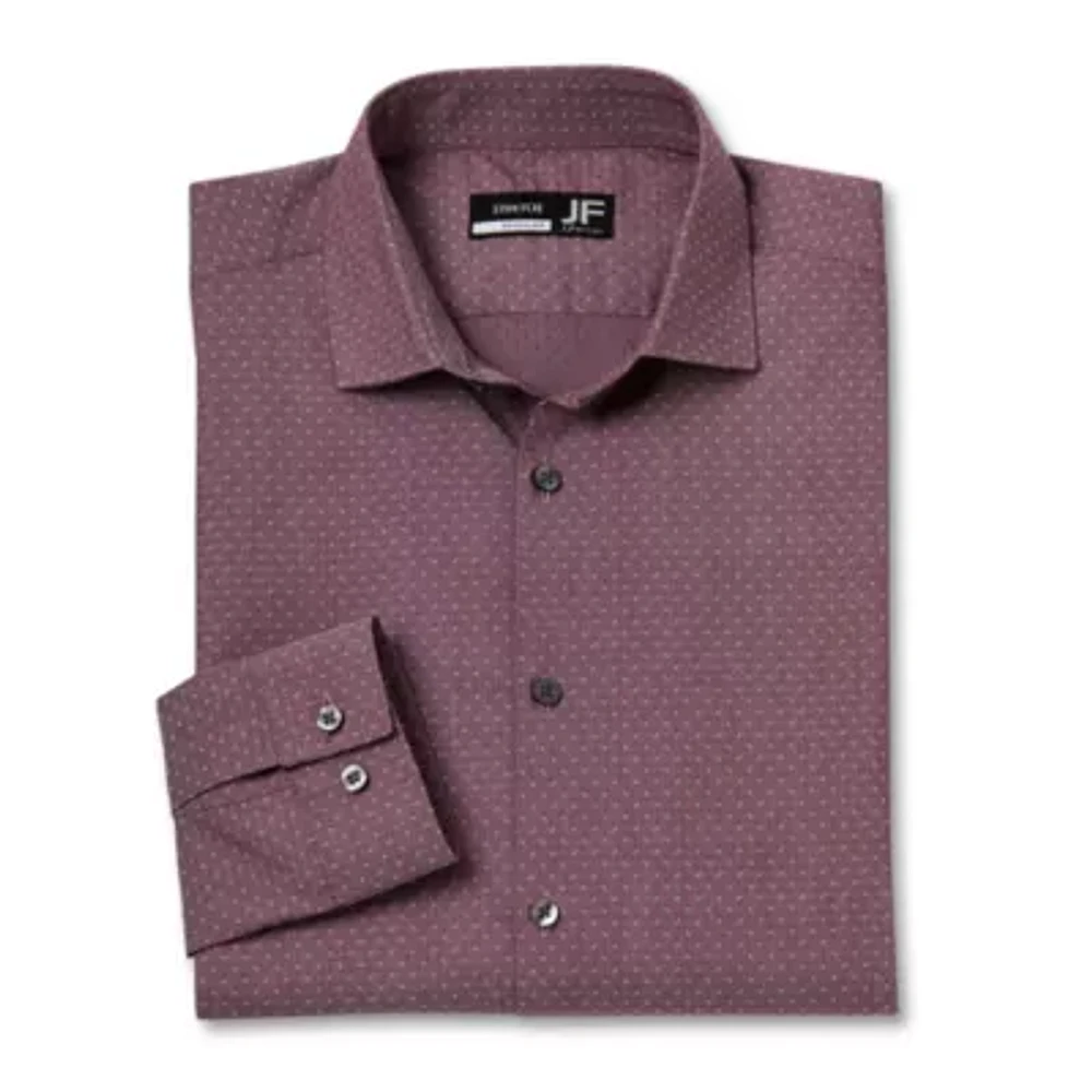 J. Ferrar Ultra Comfort Mens Regular Fit Stretch Fabric Wrinkle Free Long Sleeve Dress Shirt