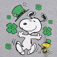 Juniors Womens Crew Neck Short Sleeve Peanuts Snoopy Graphic T-Shirt