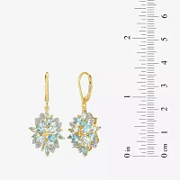 Genuine Blue Topaz 18K Gold Over Silver Drop Earrings