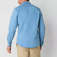 St. John's Bay Denim Mens Classic Fit Long Sleeve Button-Down Shirt