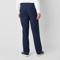 Stafford Linen Blend Side Buckle Tab Mens Classic Fit Flat Front Dress Pant