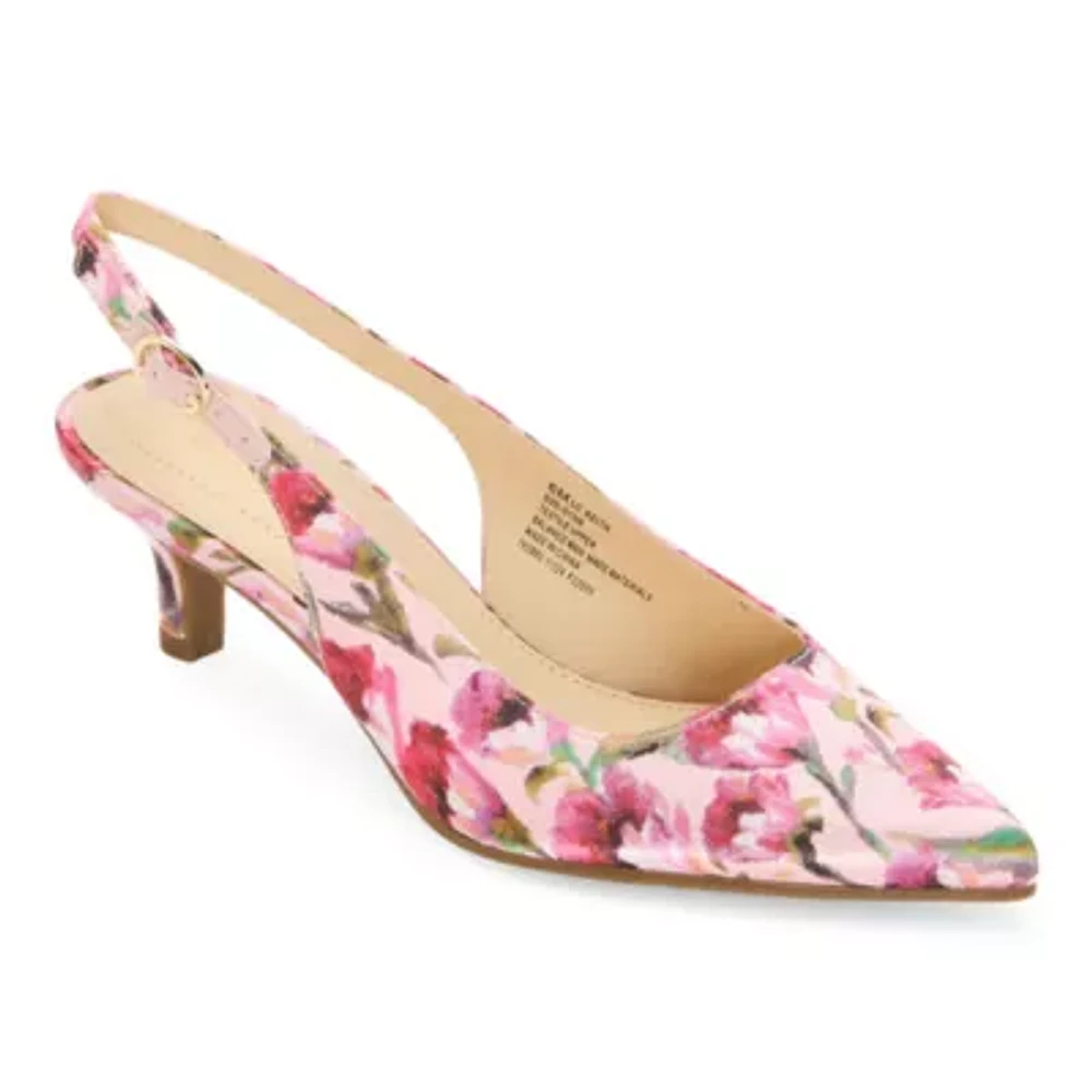 Liz Claiborne Womens Keith Pointed Closed Toe Kitten Heel Pumps