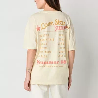 Juniors Texas Lone Star Rodeo Oversized Tee Womens Crew Neck Short Sleeve Graphic T-Shirt