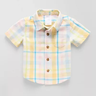 Okie Dokie Baby Boys Short Sleeve Button-Down Shirt