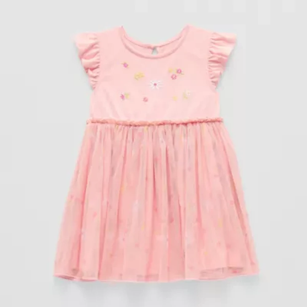 Okie Dokie Toddler & Little Girls Sleeveless Flutter Sleeve Tutu Dress