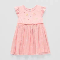 Okie Dokie Toddler & Little Girls Sleeveless Flutter Sleeve Tutu Dress