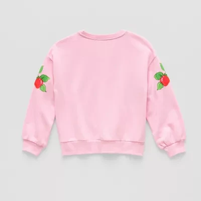Little & Big Girls Crew Neck Long Sleeve Fleece Sweatshirt